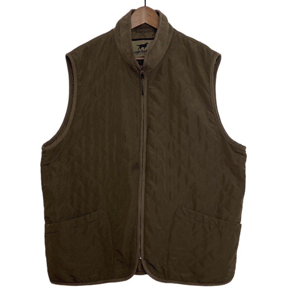 Irish Setter Vest Mens XL Brown Quilted Faux Suede Workwear Red Wing Shoes